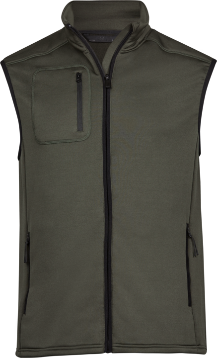 TEE JAYS Stretch Fleece Vest, herre-Oliven