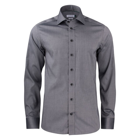 J. HARVEST & FROST GB01 Twill Regular Skjorte - Herre - Grå