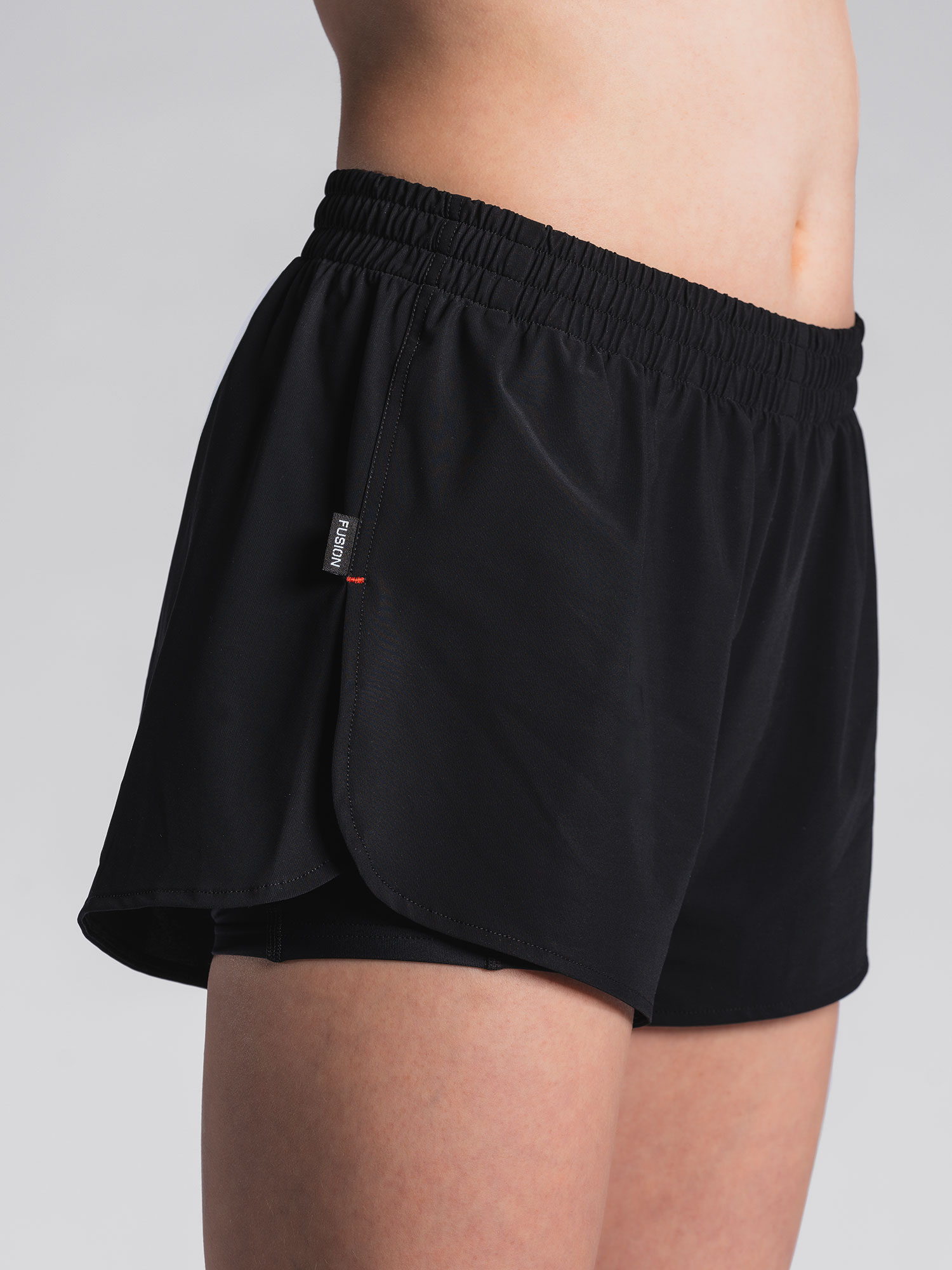 FUSION C3 2i1 Løbe Shorts, Dame-Sort