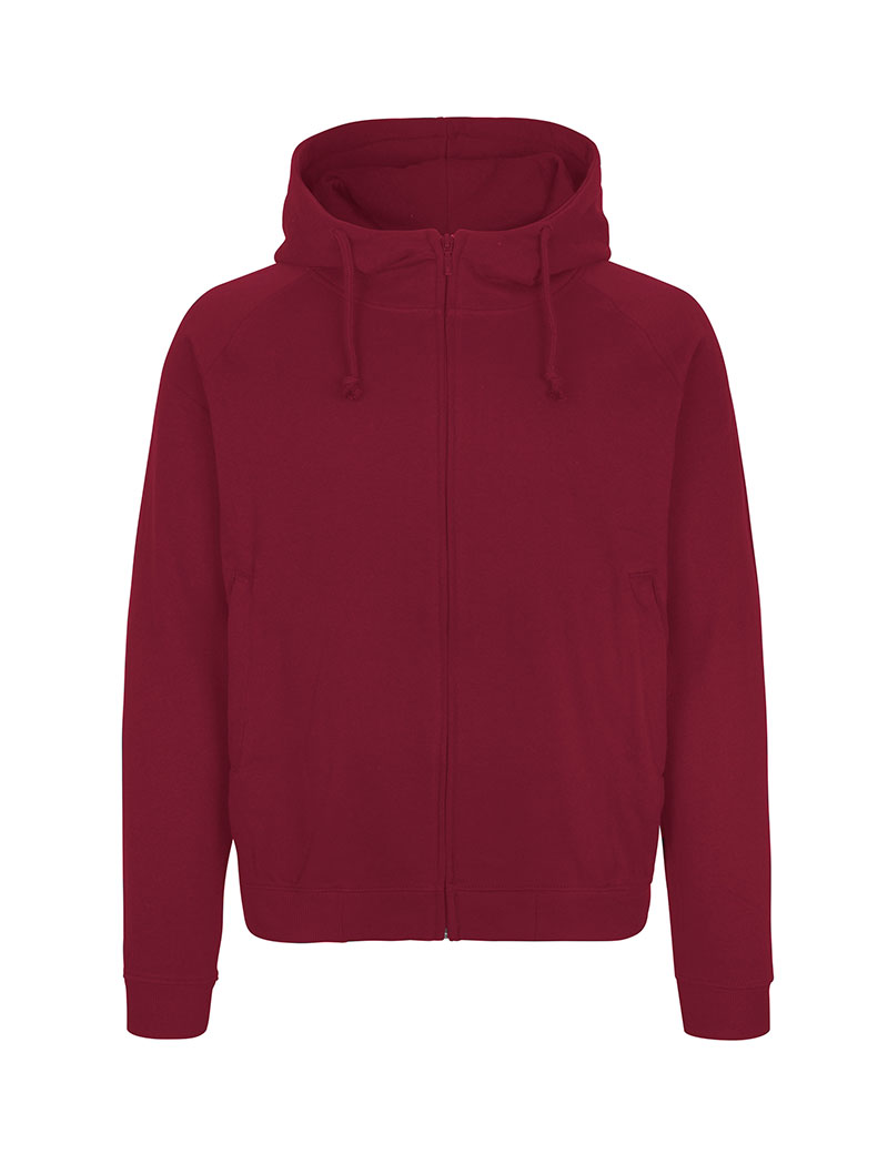 NEUTRAL Unisex Hidden Zip Hoodie, 100% Økologisk Fairtrade Bomuld-Bordeaux Rød