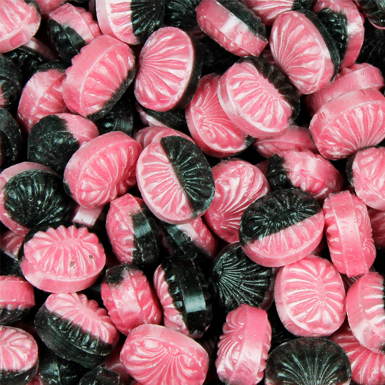 Logo bolsjer i købmandskrukke-Jordbær-lakrids