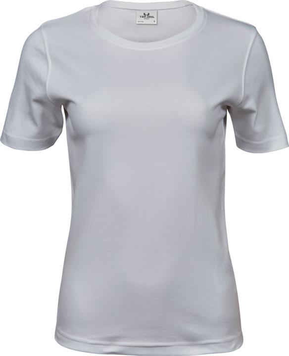 TEE JAYS Interlock t-shirt - Økologisk, dame-Hvid