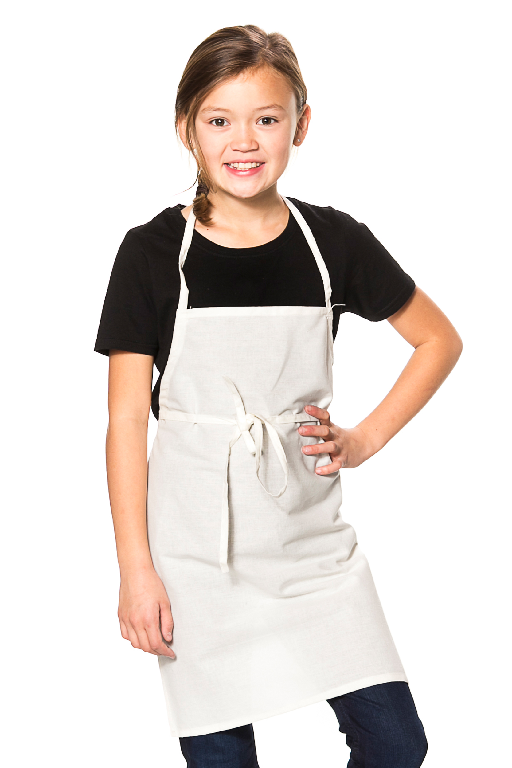 Børne Forklæde - Økologisk Bomuld-Natur