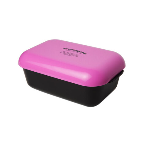 Frozzypack Madkasse med køleelement i låget-Sort/pink
