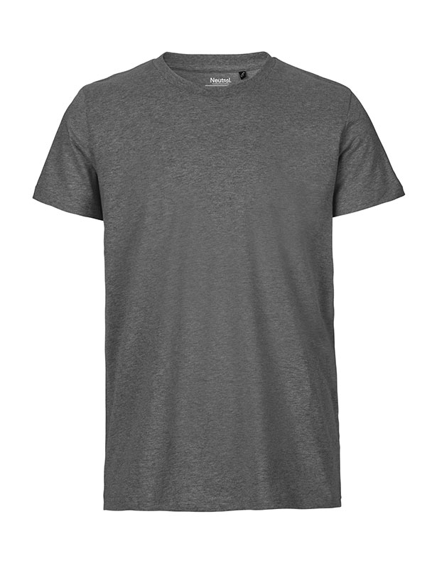 NEUTRAL Fit T-shirt, 100% Økologisk Fairtrade Bomuld-Mørkegrå Melange