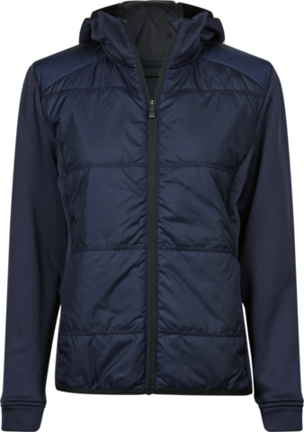 TEE JAYS Hybrid-stretch Hooded Jakke, dame-Navy