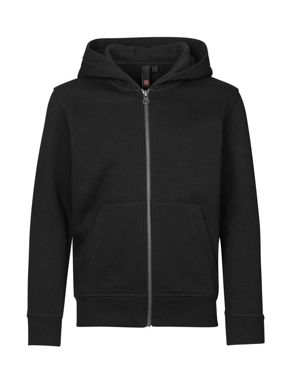 ID CORE full zip hoddie, børn-Sort