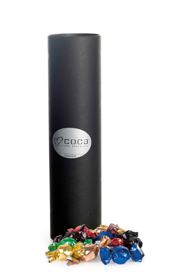 Rør med 300 g. Mixede Chokoladekugler-Sort