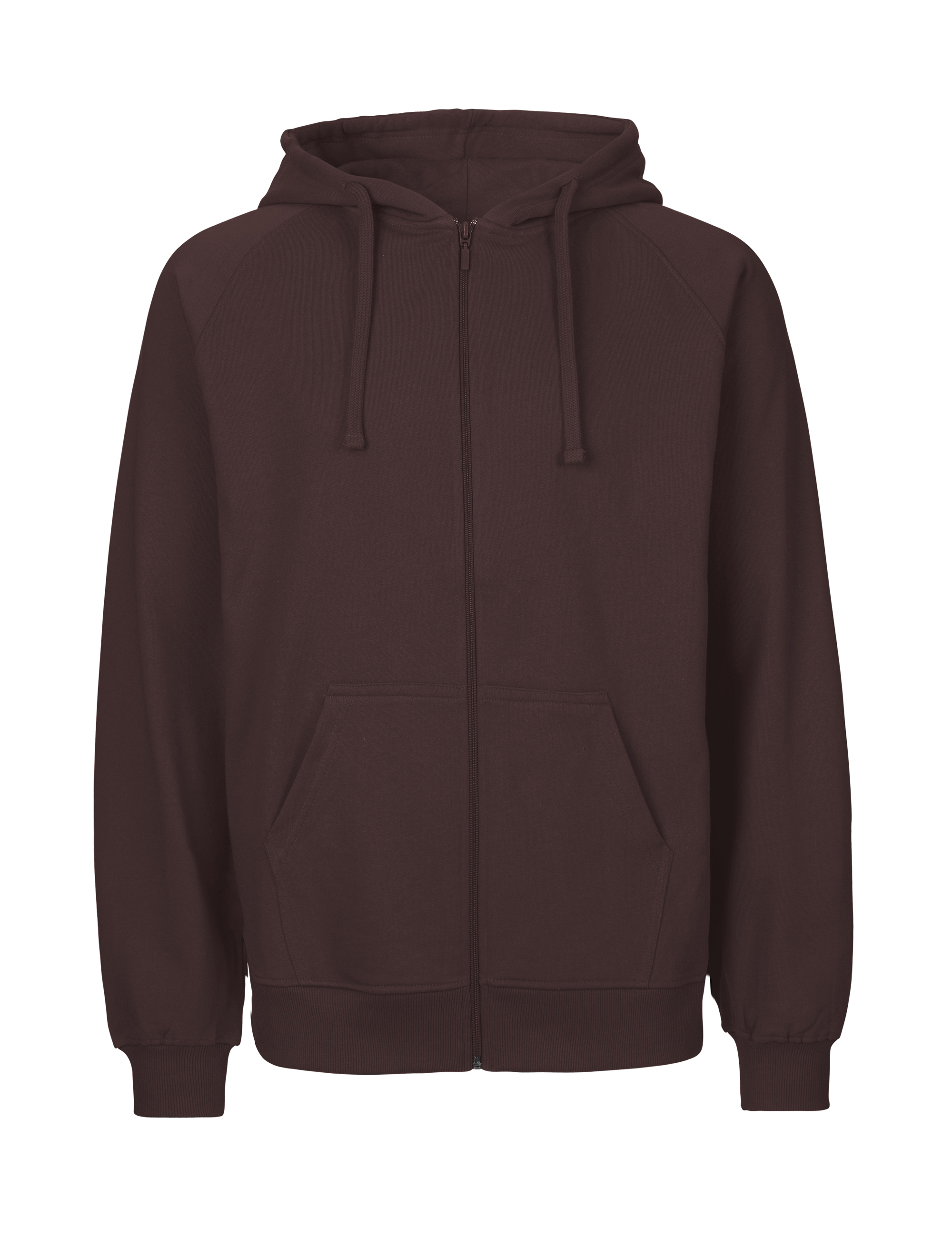NEUTRAL Zip Hoodie, 100% Økologisk Fairtrade Bomuld-Brun