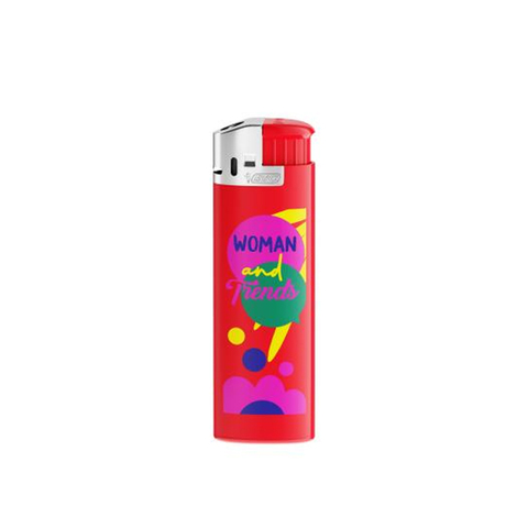 BIC® J38 Chrome Hood Lighter incl. digital print-Rød