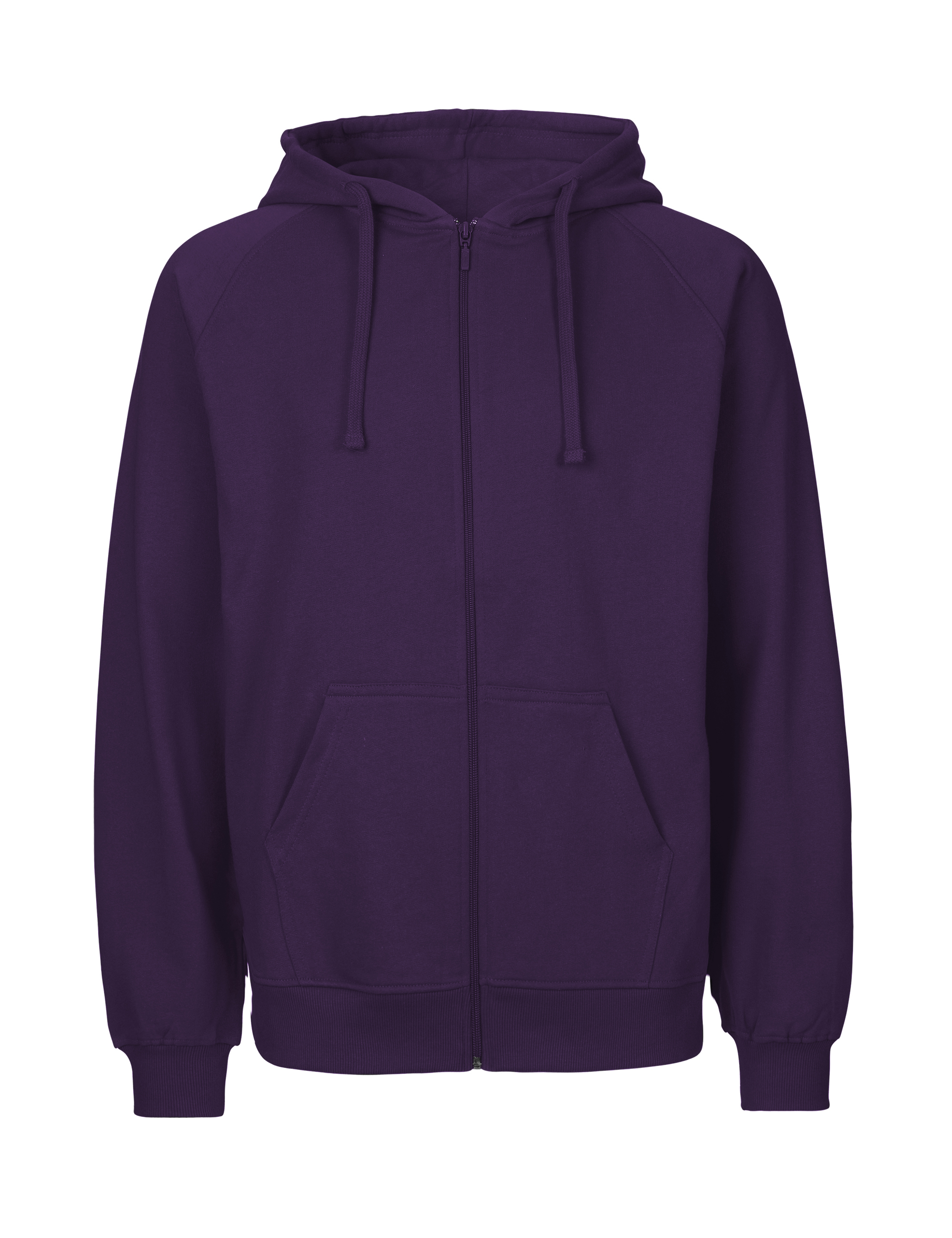 NEUTRAL Zip Hoodie, 100% Økologisk Fairtrade Bomuld-Mørkelilla