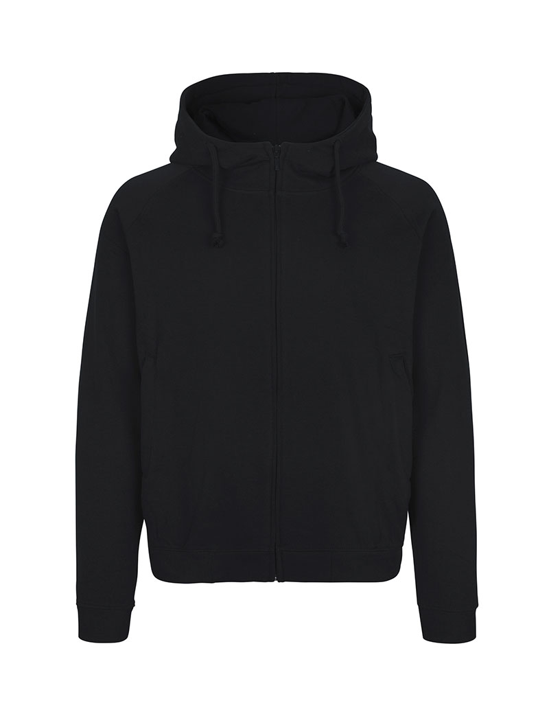 NEUTRAL Unisex Hidden Zip Hoodie, 100% Økologisk Fairtrade Bomuld-Sort