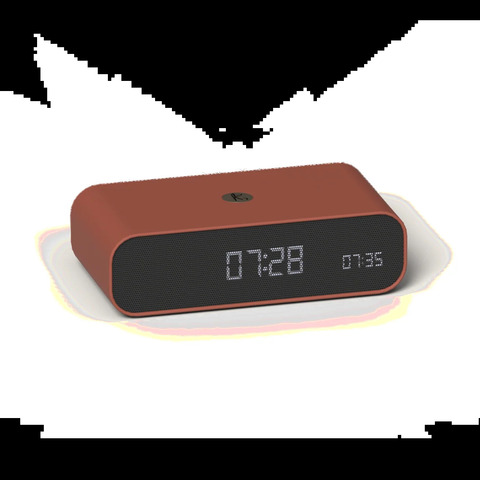 KREAFUNK Wakie Vækkeur med Trådløs oplader - rPet - Terracotta