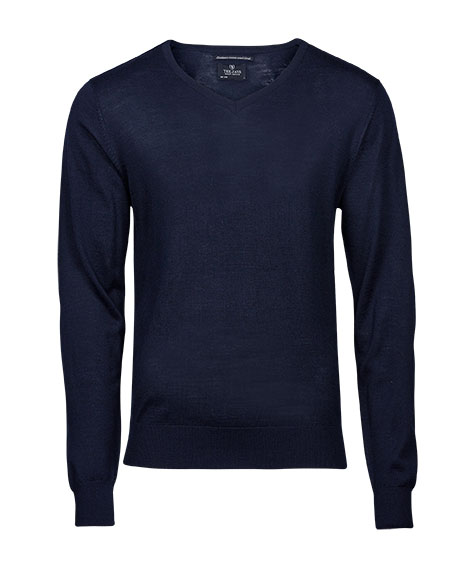 TEE JAYS V-Neck Merino Strik-Navy