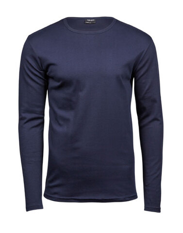 TEE JAYS Long Sleeve Interlock T-shirt - Økologisk, herre-Navy