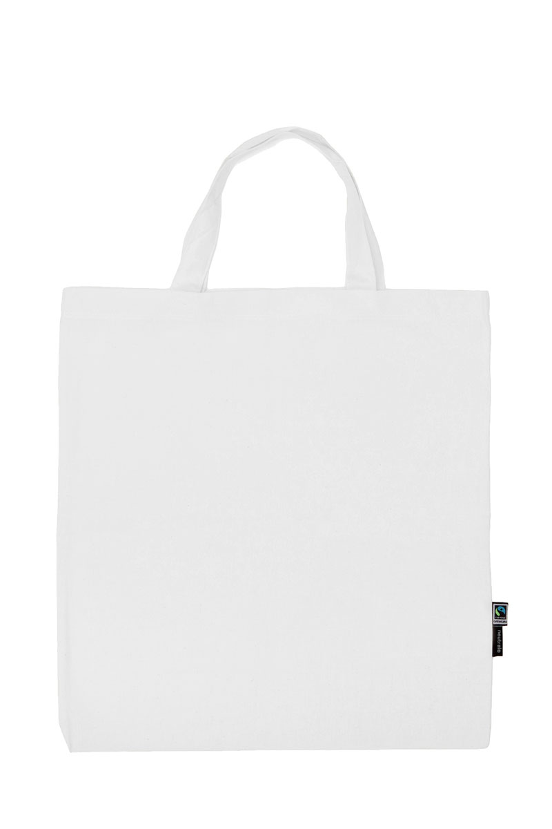 NEUTRAL Shopper med Korte Stropper, 100% Økologisk Fairtrade Bomuld-Hvid