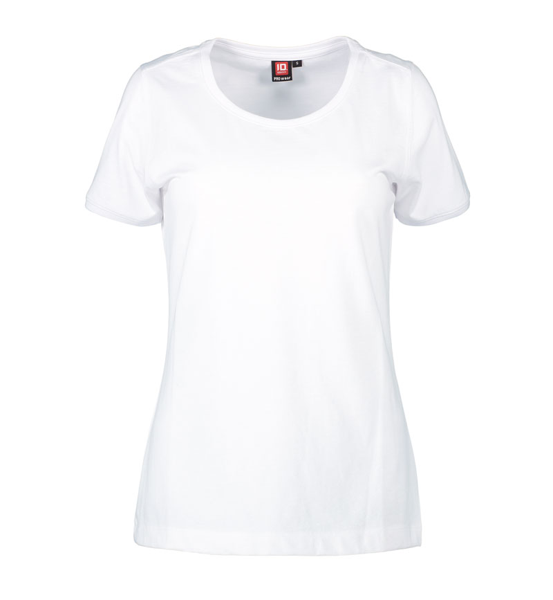 ID PRO wear CARE O-hals T-shirt, dame, RPET-Hvid