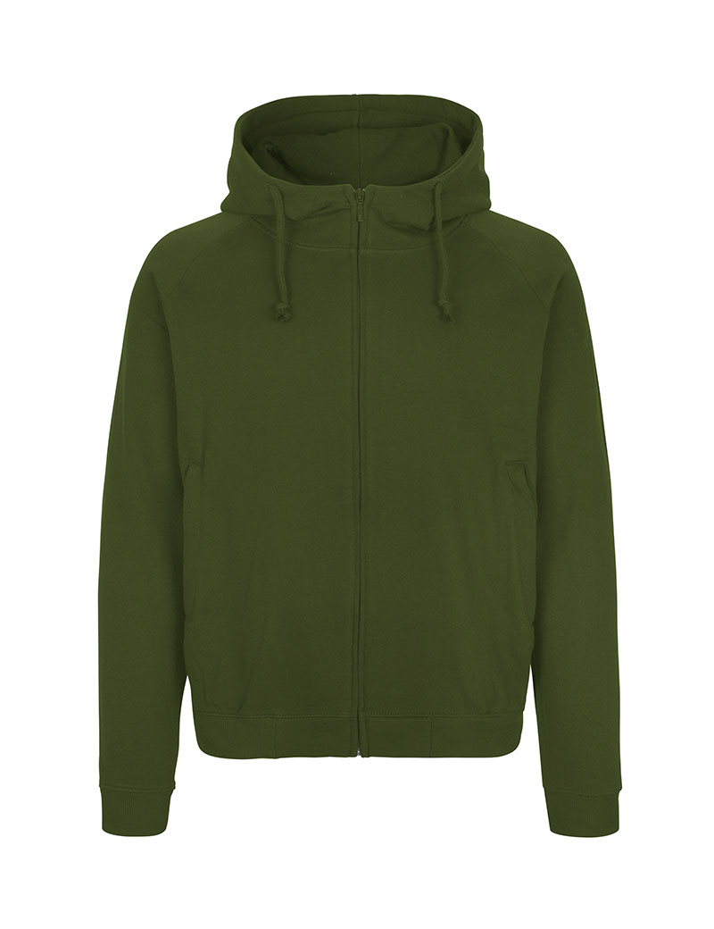 NEUTRAL Unisex Hidden Zip Hoodie, 100% Økologisk Fairtrade Bomuld-Militær