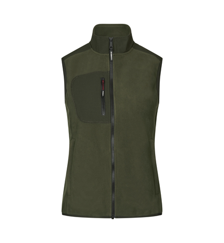 ID Bonded fleecevest, Dame-Oliven