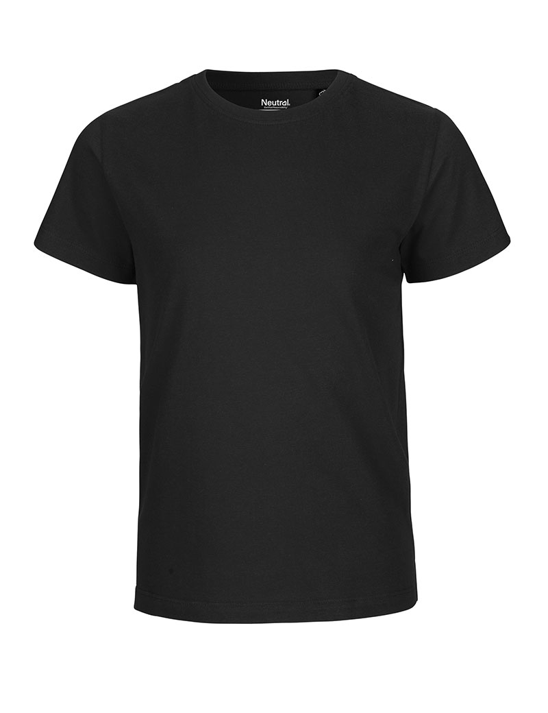 NEUTRAL T-shirt Børn, 100% Økologisk Fairtrade Bomuld-Sort