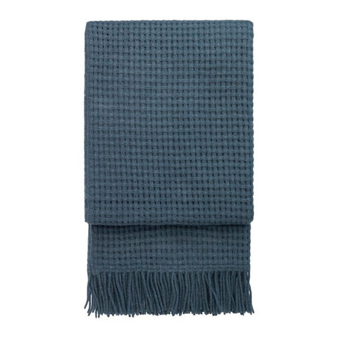 ELVANG Basket Plaid - genanvendt uld-Blå