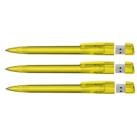 KLIO Pen Transparent med plast tip 4 GB usb stik.-Gul