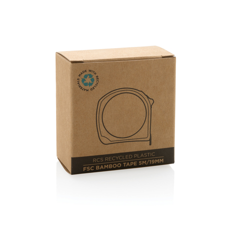 Målebånd 5M/19mm i bambus & genanvendt RCS plast-