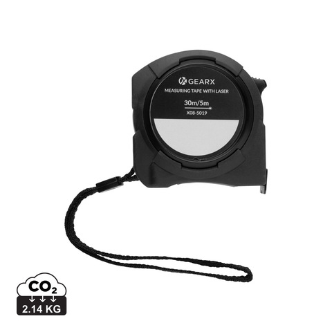 Gear X målebånd 5M, med 30M laser, sort-