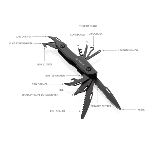 Gear X multifunktionel kniv, sort-