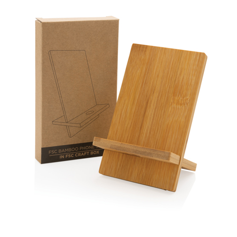 FSC® bambus telefonstativ i FSC® kraft æske-Brun