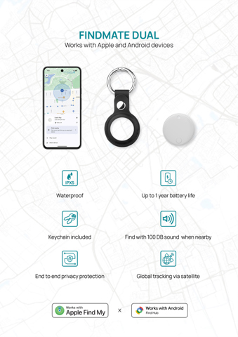 Findmate Dual RCS genanvendt genstands finder IPX 5-