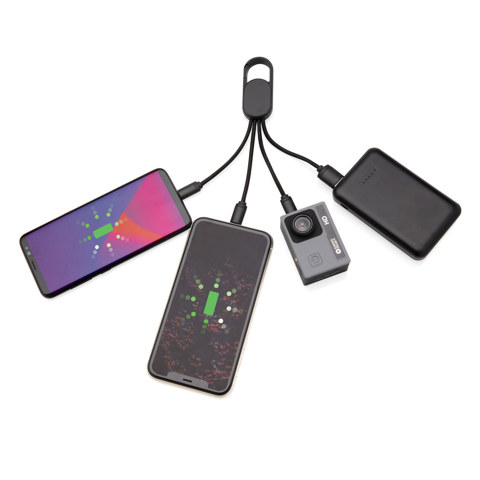 4 i 1 kabel med karabin clip-Sort