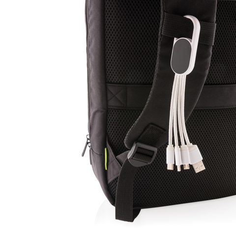 4 i 1 kabel med karabin clip-Hvid