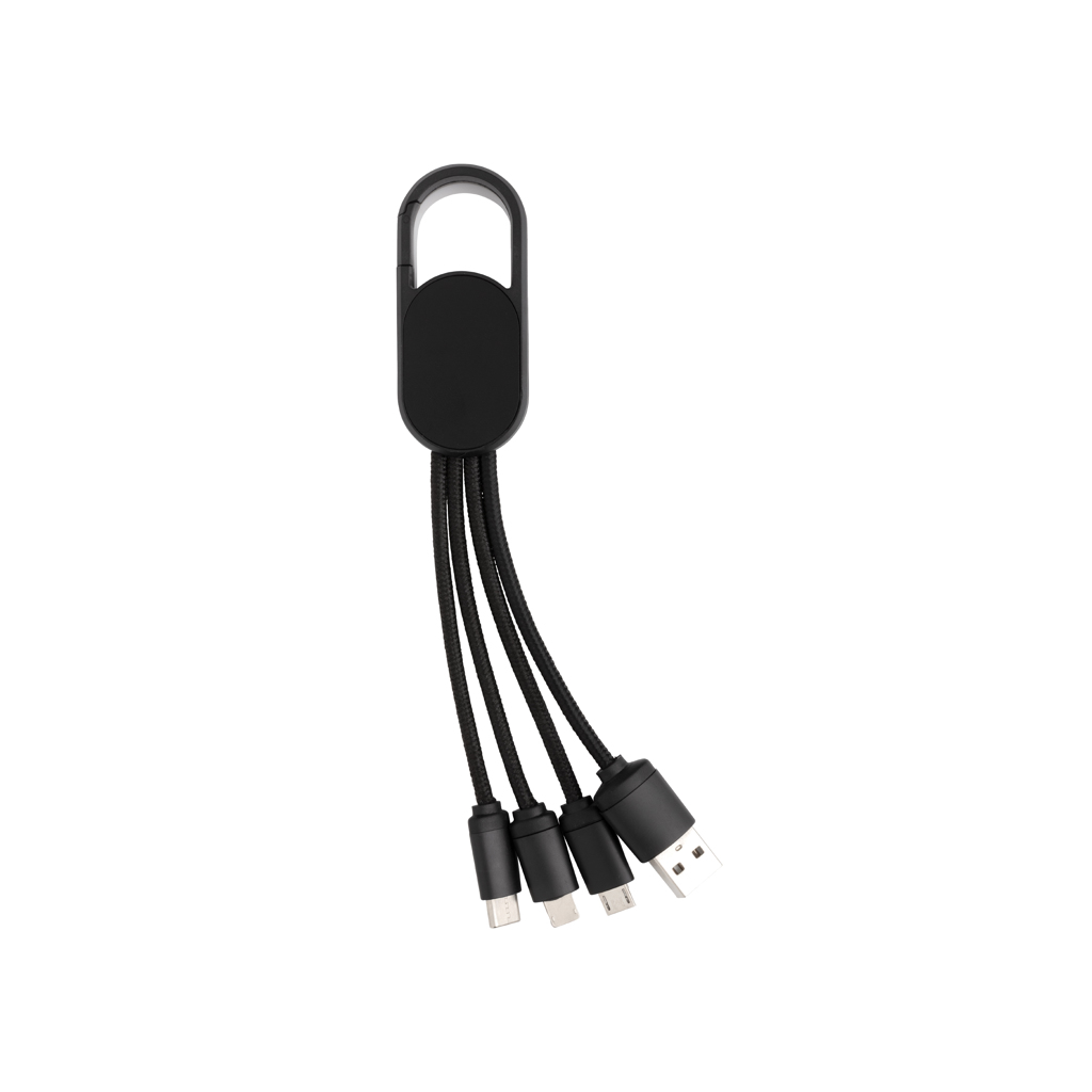 4 i 1 kabel med karabin clip-Sort