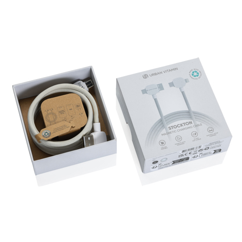 Urban Vitamin Stockton 65WRCS genanvendt TPE/PET magnetkabel-Hvid