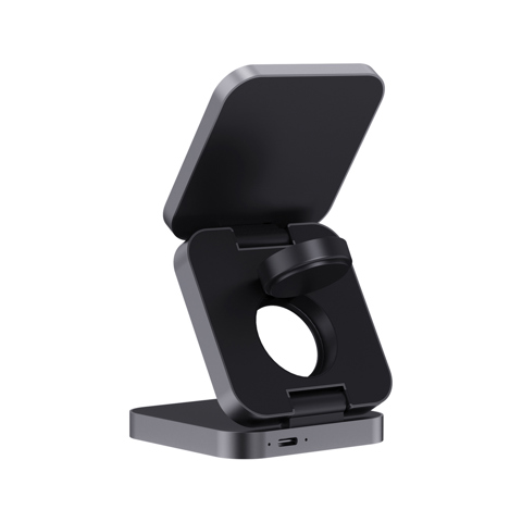 Terra RCS genanvendt aluminium foldbar 3 i 1 15W oplader-