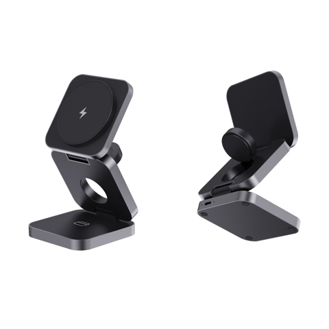 Terra RCS genanvendt aluminium foldbar 3 i 1 15W oplader-