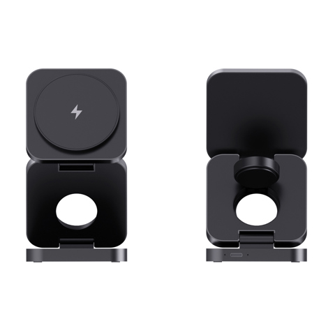 Terra RCS genanvendt aluminium foldbar 3 i 1 15W oplader-