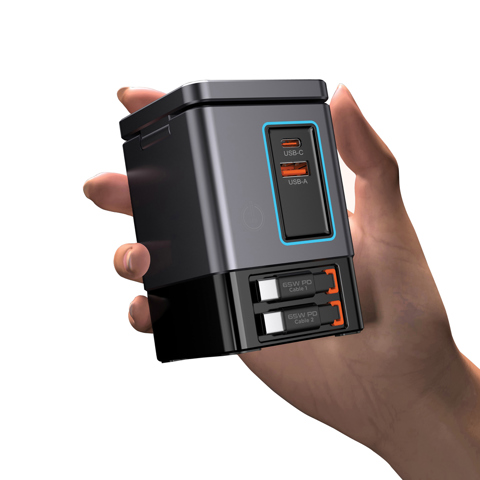 Urban Vitamin Sacramento 105W GAN oplader med udtrækskabel-