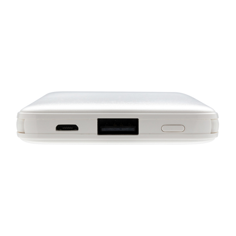 5.000 mAh lomme powerbank med integrerede kabler - BSCI-Hvid