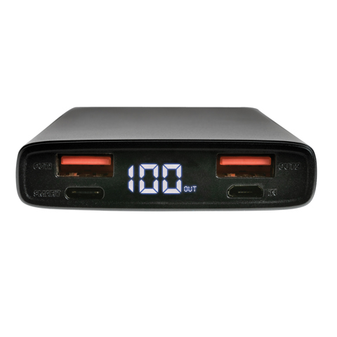Aluminium PD powerbank 18W 10.000 mAh-Sort