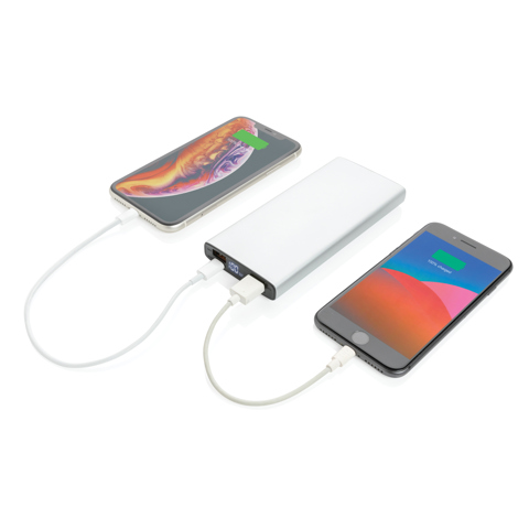Aluminium PD powerbank 18W 10.000 mAh-Sølv