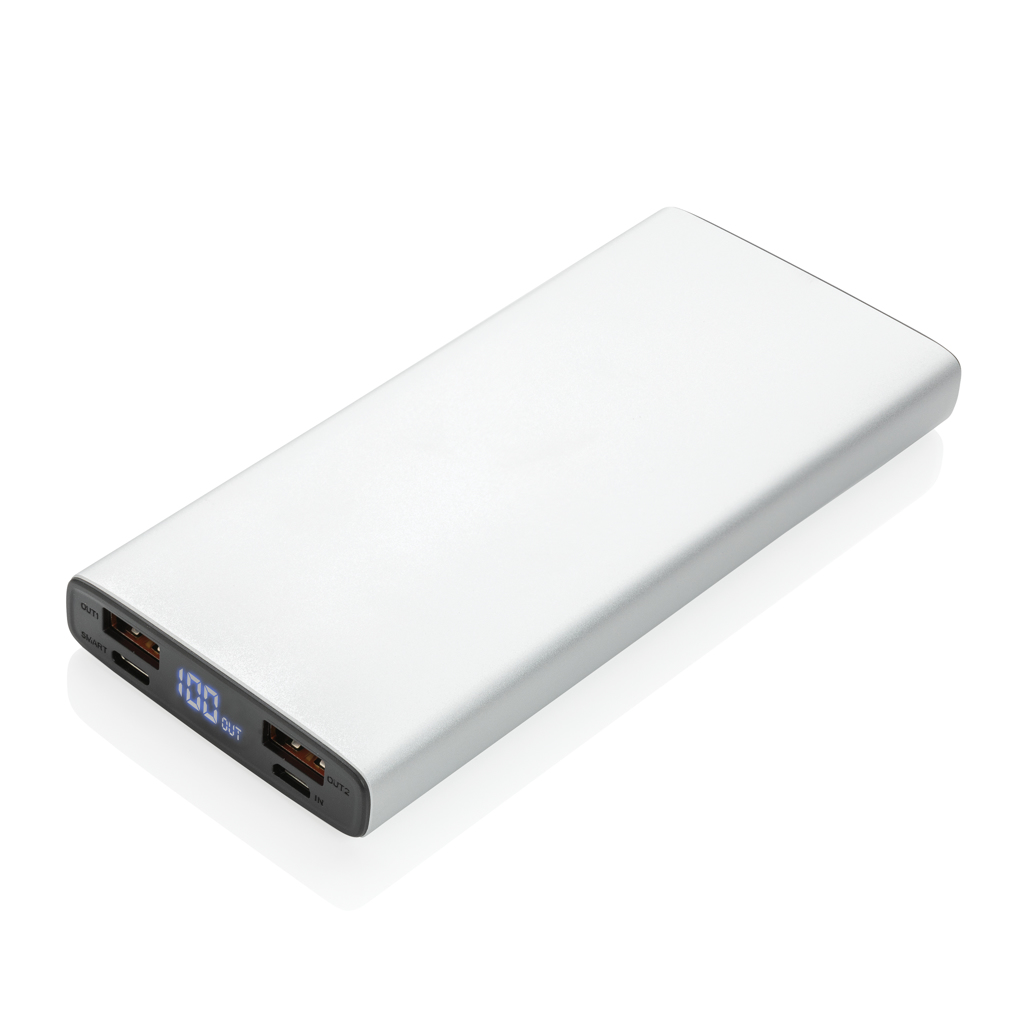 Aluminium PD powerbank 18W 10.000 mAh-Sølv