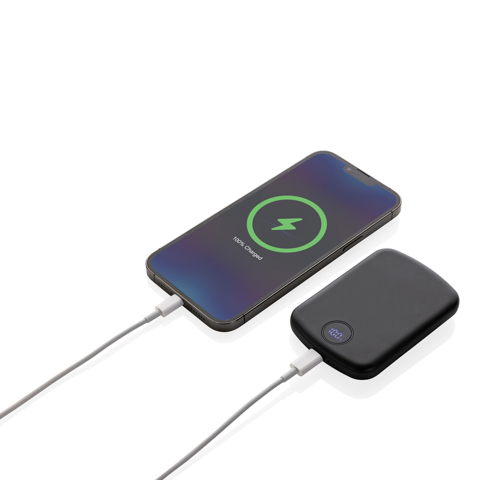 MagBoost RCS magnetisk 5000 mah powerbank i genanvendt plast-Sort