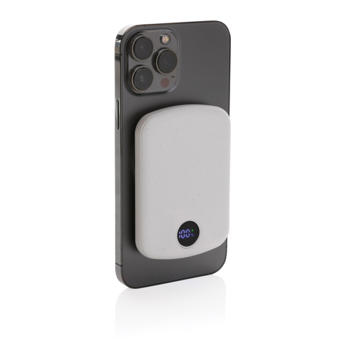 MagBoost RCS magnetisk 5000 mah powerbank i genanvendt plast-Hvid