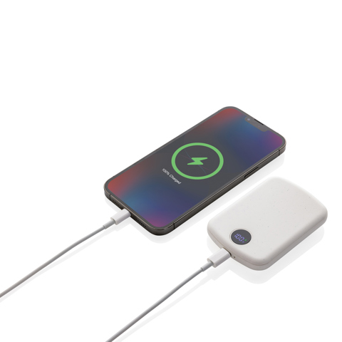 MagBoost RCS magnetisk 5000 mah powerbank i genanvendt plast-Hvid