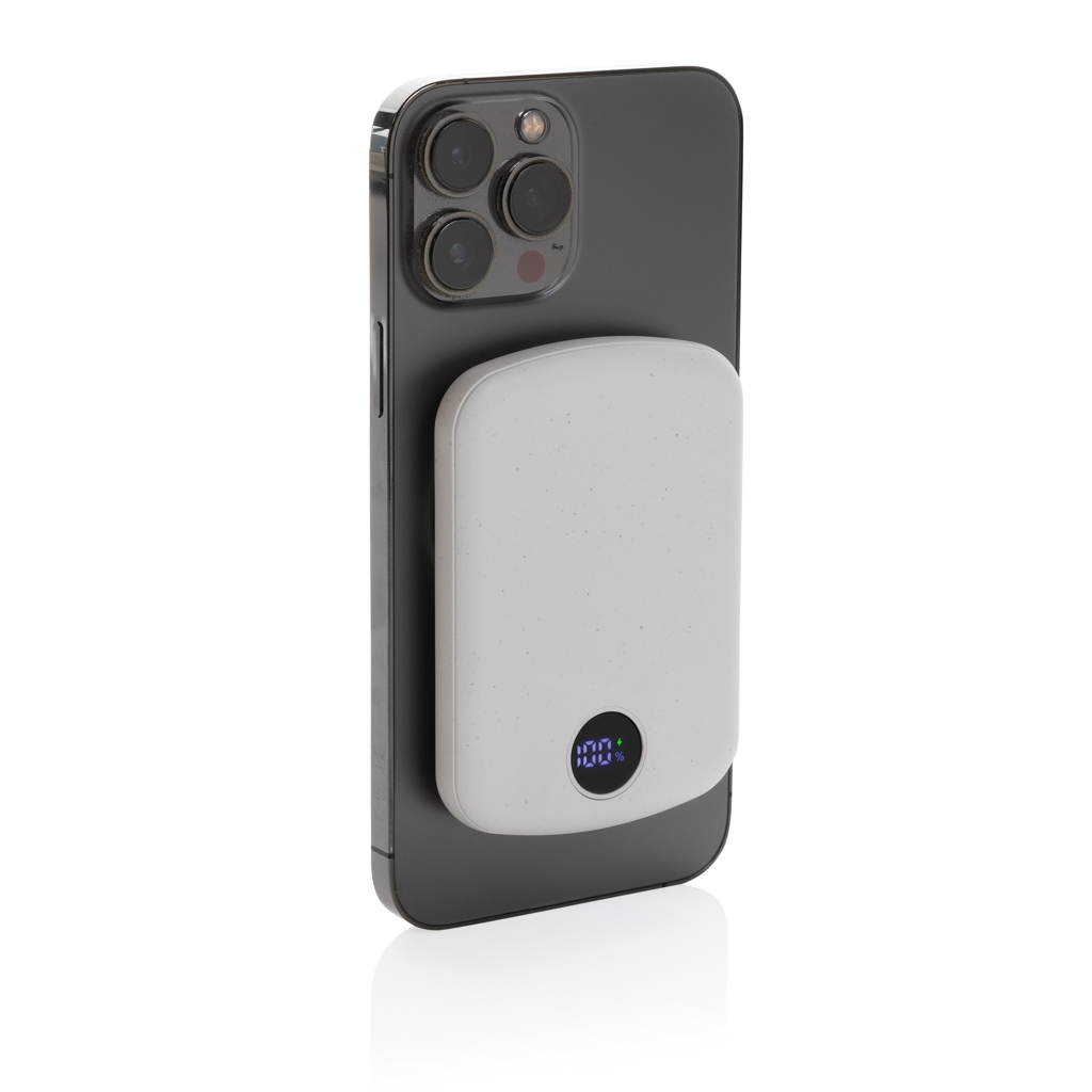 MagBoost RCS magnetisk 5000 mah powerbank i genanvendt plast-Hvid
