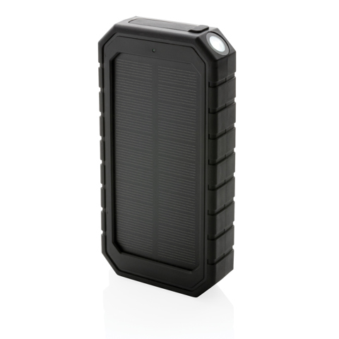 10.000 mAh solar powerbank,10W wireless,RCS genanvendt plast-Sort
