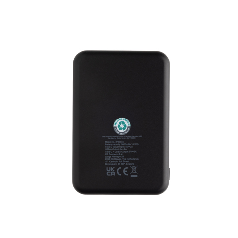 Boostcore RCS powerbank i genanvendt plast 5.000 mAh med USB-
