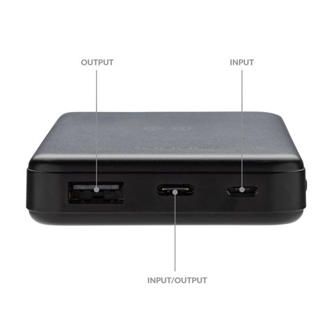 RCS genanvendt plastik wireless powerbank 5.000 mAh 5W-Sort